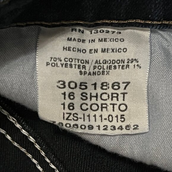 Lee Relaxed Fit Straight Leg Jeans Women's Size 16 SHORT Dark Blue Style 3051867 - Picture 6 of 7